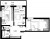 Планировка двухкомнатной квартиры площадью 60.27 кв. м в новостройке ЖК "Новый Петергоф"