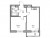 Планировка двухкомнатной квартиры площадью 44.02 кв. м в новостройке ЖК "Юнтолово"