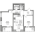 Планировка двухкомнатной квартиры площадью 55.9 кв. м в новостройке ЖК "Северная долина"