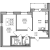 Планировка двухкомнатной квартиры площадью 55.9 кв. м в новостройке ЖК "Северная долина"