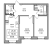 Планировка двухкомнатной квартиры площадью 55.7 кв. м в новостройке ЖК "Северная долина"