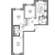 Планировка трехкомнатной квартиры площадью 68.6 кв. м в новостройке ЖК "Северная долина"