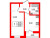 Планировка однокомнатной квартиры площадью 31.1 кв. м в новостройке ЖК "Новоселье: городские кварталы"