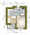 Планировка однокомнатной квартиры площадью 31.87 кв. м в новостройке ЖК "Новоселье: городские кварталы"