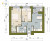 Планировка двухкомнатной квартиры площадью 48.3 кв. м в новостройке ЖК "Новоселье: городские кварталы"