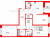 Планировка трехкомнатной квартиры площадью 86.55 кв. м в новостройке ЖК "Новоселье: городские кварталы"