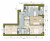 Планировка трехкомнатной квартиры площадью 86.55 кв. м в новостройке ЖК "Новоселье: городские кварталы"