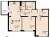 Планировка двухкомнатной квартиры площадью 55.59 кв. м в новостройке ЖК "Петровская Мельница"