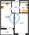 Планировка однокомнатной квартиры площадью 40.29 кв. м в новостройке ЖК "Сандэй"