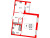 Планировка однокомнатной квартиры площадью 61.9 кв. м в новостройке ЖК "Зеленый квартал"