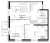 Планировка двухкомнатной квартиры площадью 66.05 кв. м в новостройке ЖК "Малая Финляндия"