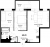 Планировка двухкомнатной квартиры площадью 68.29 кв. м в новостройке ЖК "Grona Lund"
