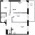 Планировка трехкомнатной квартиры площадью 76.84 кв. м в новостройке ЖК "Grona Lund"