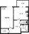 Планировка однокомнатной квартиры площадью 41.74 кв. м в новостройке ЖК "Юттери"