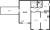 Планировка двухкомнатной квартиры площадью 59.38 кв. м в новостройке ЖК "Юттери"