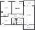 Планировка двухкомнатной квартиры площадью 56.04 кв. м в новостройке ЖК "Юттери"