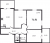 Планировка трехкомнатной квартиры площадью 71.91 кв. м в новостройке ЖК "Юттери"
