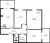 Планировка трехкомнатной квартиры площадью 72.49 кв. м в новостройке ЖК "Юттери"