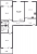 Планировка трехкомнатной квартиры площадью 71.07 кв. м в новостройке ЖК "Юттери"