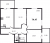 Планировка трехкомнатной квартиры площадью 74.47 кв. м в новостройке ЖК "Юттери"