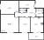 Планировка трехкомнатной квартиры площадью 76.97 кв. м в новостройке ЖК "Юттери"