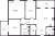Планировка трехкомнатной квартиры площадью 81.79 кв. м в новостройке ЖК "Юттери"