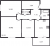 Планировка трехкомнатной квартиры площадью 77.43 кв. м в новостройке ЖК "Юттери"