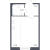 Планировка студии площадью 24.6 кв. м в новостройке ЖК "Астрид"