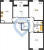 Планировка трехкомнатной квартиры площадью 77.7 кв. м в новостройке ЖК "Астрид"