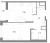 Планировка однокомнатной квартиры площадью 47.15 кв. м в новостройке ЖК "Колумб"