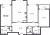 Планировка трехкомнатной квартиры площадью 97.3 кв. м в новостройке ЖК "Колумб"