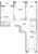Планировка трехкомнатной квартиры площадью 95.23 кв. м в новостройке ЖК "Колумб"