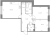 Планировка двухкомнатной квартиры площадью 73.51 кв. м в новостройке ЖК "Огни Залива"