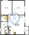 Планировка двухкомнатной квартиры площадью 64.3 кв. м в новостройке ЖК "INKERI" 