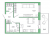 Планировка однокомнатной квартиры площадью 34.13 кв. м в новостройке ЖК "IQ Гатчина"