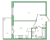 Планировка однокомнатной квартиры площадью 36.4 кв. м в новостройке ЖК "IQ Гатчина"