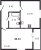 Планировка однокомнатной квартиры площадью 44.11 кв. м в новостройке ЖК "IQ Гатчина"