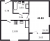 Планировка однокомнатной квартиры площадью 42.83 кв. м в новостройке ЖК "IQ Гатчина"