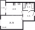 Планировка однокомнатной квартиры площадью 37.73 кв. м в новостройке ЖК "IQ Гатчина"