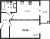 Планировка однокомнатной квартиры площадью 39.08 кв. м в новостройке ЖК "IQ Гатчина"