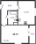 Планировка однокомнатной квартиры площадью 43.77 кв. м в новостройке ЖК "IQ Гатчина"