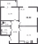 Планировка двухкомнатной квартиры площадью 62.02 кв. м в новостройке ЖК "IQ Гатчина"