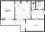 Планировка двухкомнатной квартиры площадью 66.16 кв. м в новостройке ЖК "IQ Гатчина"