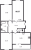 Планировка трехкомнатной квартиры площадью 88.57 кв. м в новостройке ЖК "IQ Гатчина"
