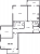 Планировка трехкомнатной квартиры площадью 88.68 кв. м в новостройке ЖК "IQ Гатчина"