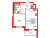 Планировка однокомнатной квартиры площадью 35.01 кв. м в новостройке ЖК "Чистое небо"