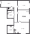 Планировка двухкомнатной квартиры площадью 70.65 кв. м в новостройке ЖК "Чистое небо"