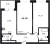 Планировка двухкомнатной квартиры площадью 56.68 кв. м в новостройке ЖК "Up-квартал Воронцовский"
