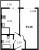 Планировка однокомнатной квартиры площадью 33.48 кв. м в новостройке ЖК "Приневский"