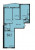 Планировка трехкомнатной квартиры площадью 97.38 кв. м в новостройке ЖК "Охта Модерн"